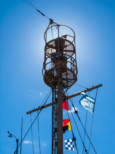 Columbia Lightship główne światło z morskie flagi wiszące — Zdjęcie stockowe