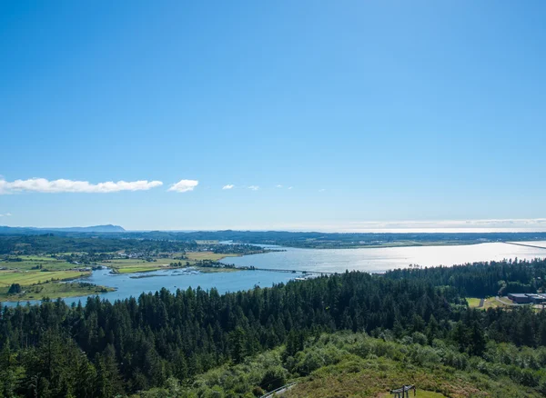 Veduta dell'area dell'Astoria Oregon dalla colonna dell'Astoria — Foto Stock