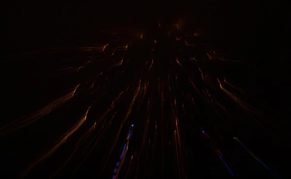 Sentiers de feux d'artifice avec un effet de zoom flou — Photo