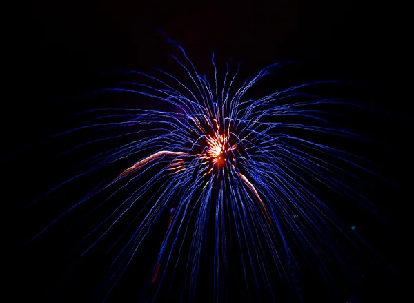 Fireworks Trails with a Blurred Zoom Lens Effect — Stock Photo, Image