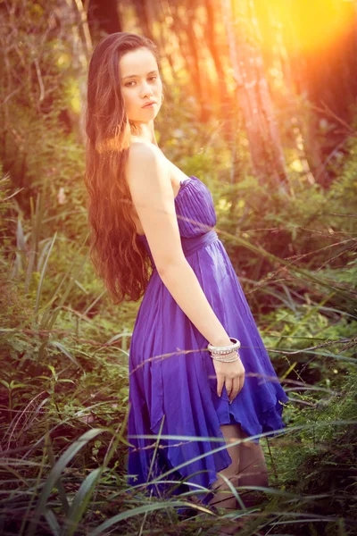 부시에서 아름 다운 소녀 — 스톡 사진