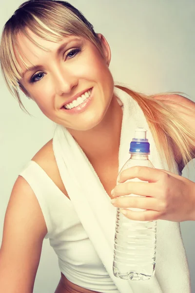 Woman Holding Water Bottle — Stock Photo, Image