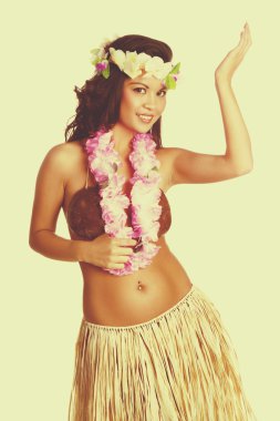 Hawaiian hula dansçı kız