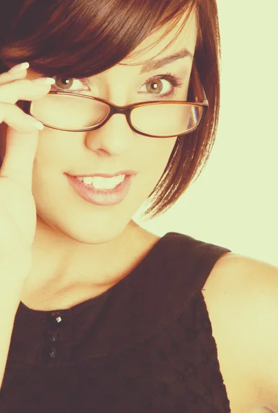 Szép szemüveg nő — Stock Fotó