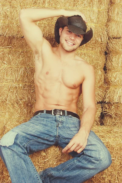 Cowboy de peito nu — Fotografia de Stock