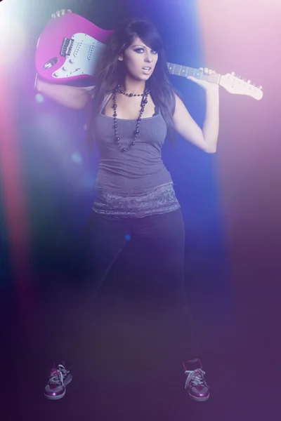 Guitarra Rockstar Girl — Fotografia de Stock