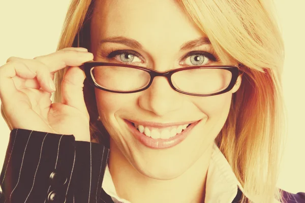 Mujer usando gafas —  Fotos de Stock