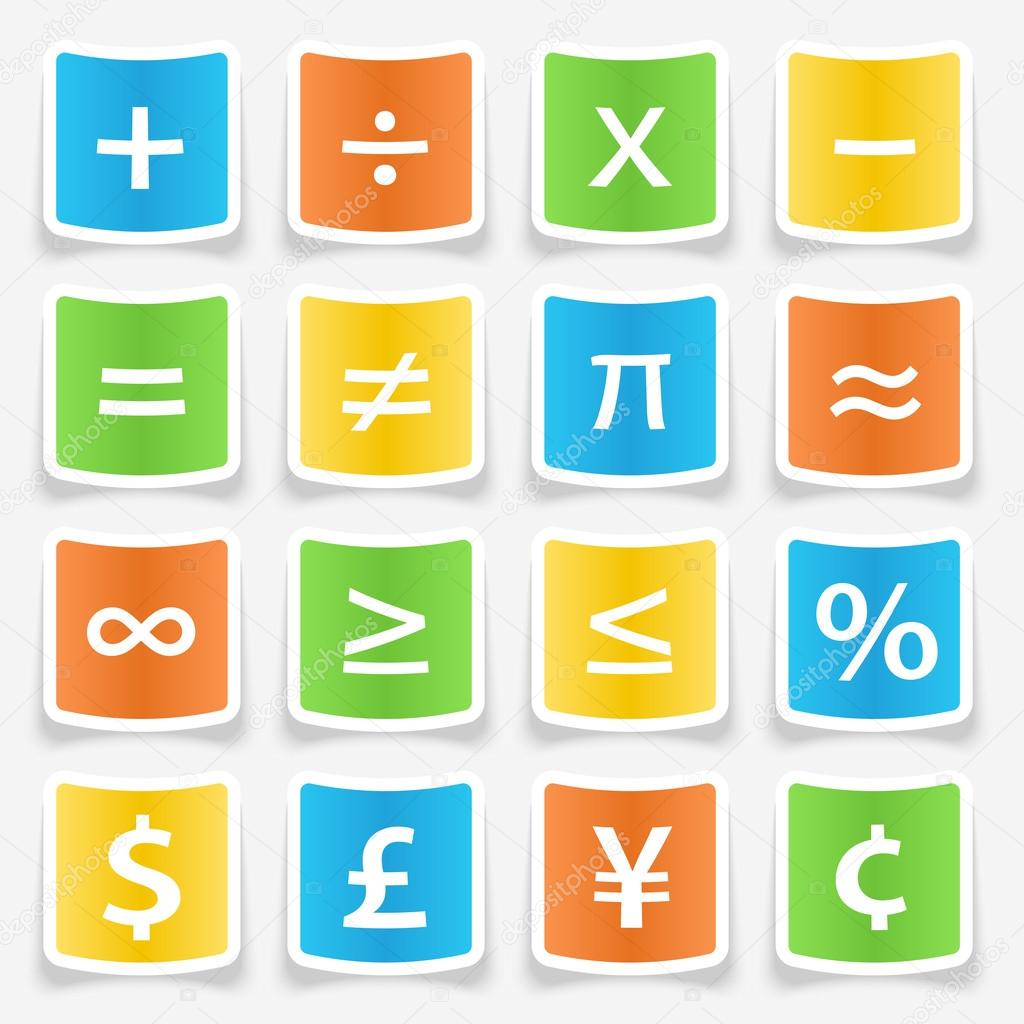 Math Symbol Stickers