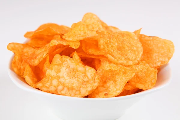 Potato chips with white background — Stock Photo, Image