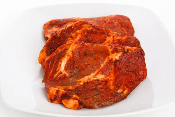 Marinated neck steak — Stock Photo, Image