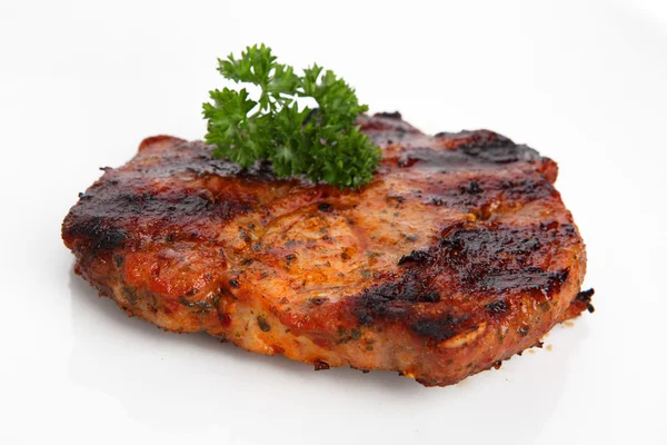 Gegrilltes Nackensteak mit Petersilie — Stockfoto