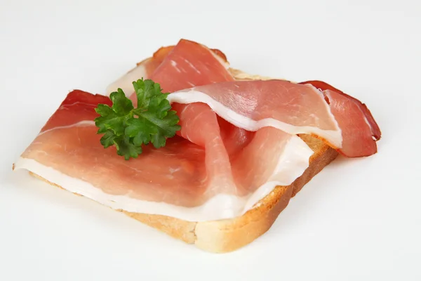 Toast with ham — Stock Photo, Image
