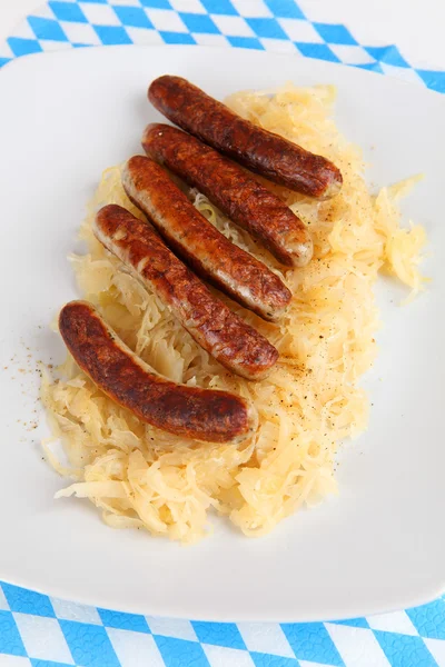 Sausage and sauerkraut — Stock Photo, Image