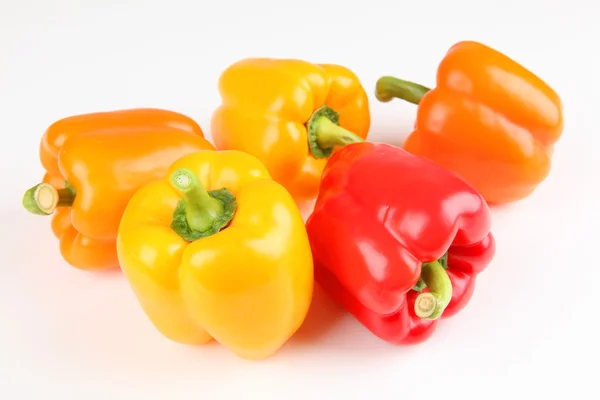 Mixed peppers with white background — Stock Photo, Image