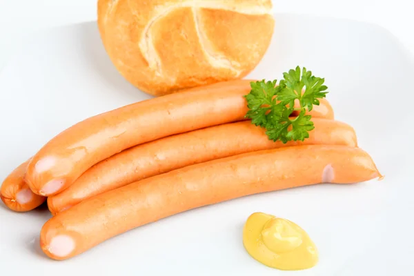 Wiener Wurst mit Brötchen — Stockfoto