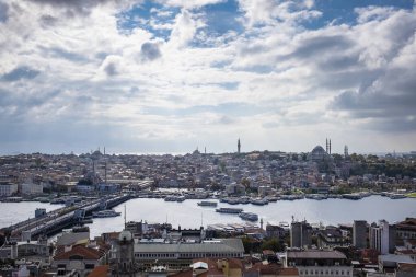 İstanbul, Türkiye 'deki Galata Kulesi' nden Cityscape.