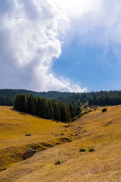 Piękna jesień w górach niedaleko miasta Almaty, Kazachstan — Zdjęcie stockowe