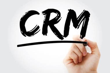 CRM - Kalemli Müşteri İlişkileri Yönetimi kısaltması, iş konsepti