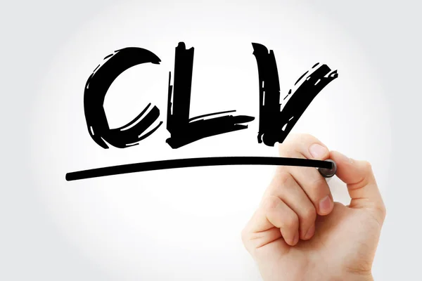 Clv Customer Lifetime Value Akronym Affärsidé Bakgrund — Stockfoto