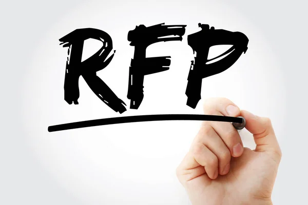 Rfp Richiesta Proposta Testo Con Marcatore Acronimo Business Concept Background — Foto Stock