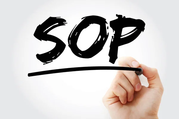 Sop Standard Operating Procedure Acronym Business Concept Background — Stock Photo, Image