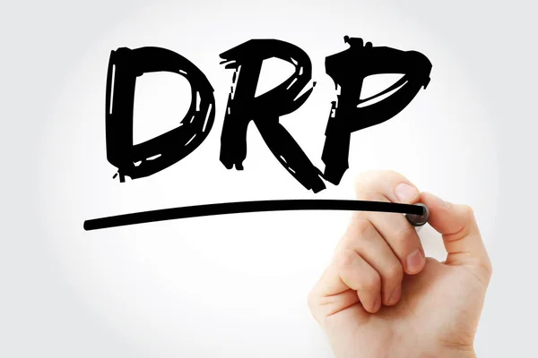 DRP - Disaster Recovery Plan acronym text with marker, concept background