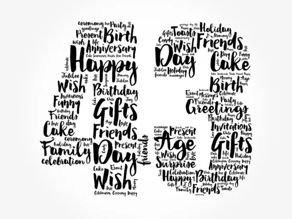 Happy 43Rd Birthday Word Cloud Holiday Concept Background — Stok Foto
