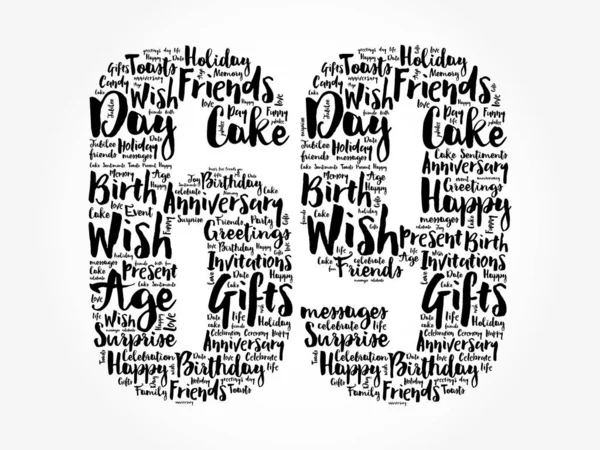 Happy 69Th Birthday Word Cloud Holiday Concept Background — Stok Foto