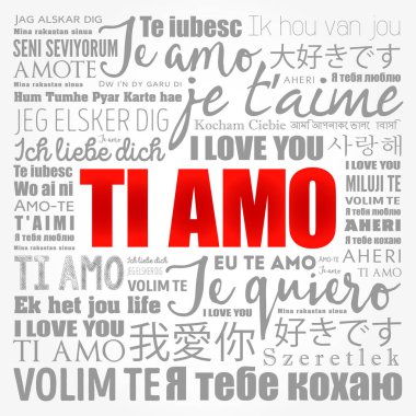 Ti amo (İtalyanca seni seviyorum) dünyanın farklı dillerinde