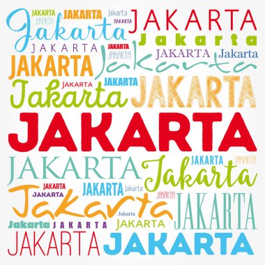 Jakarta duvar kağıdı kelime bulutu, seyahat kavramı geçmişi