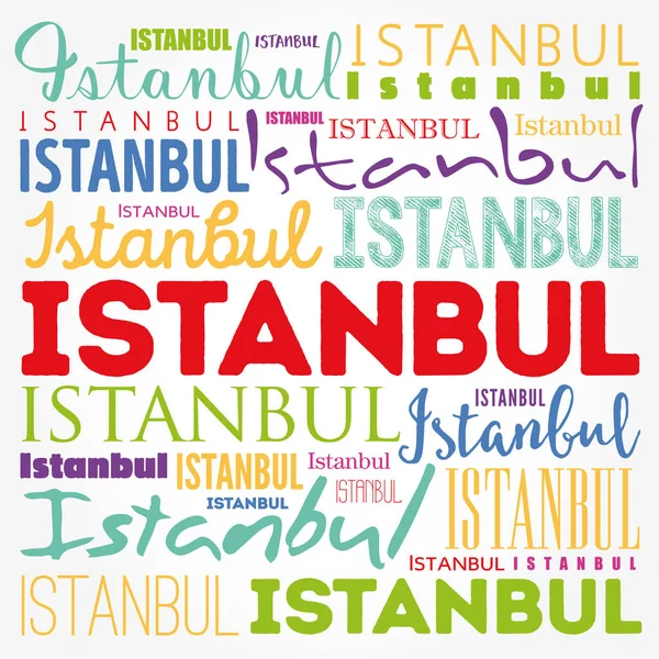 Istanbul Tapéta Szó Felhő Utazási Koncepció Háttér — Stock Fotó