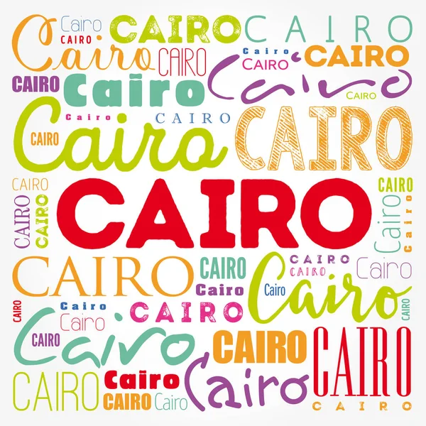 Cairo Papel Parede Nuvem Palavra Fundo Conceito Viagem — Fotografia de Stock
