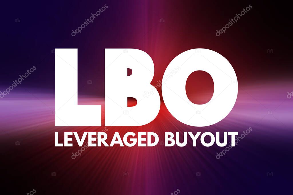 LBO - Leveraged Buyout acronym, business concept background