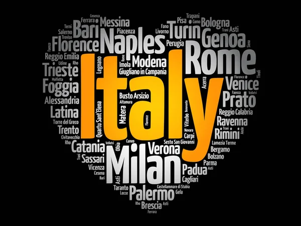 Liste Des Villes Villages Italie Composés Love Sign Heart Shape — Photo