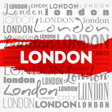 Londra duvar kağıdı kelime bulut, seyahat kavramı arka plan