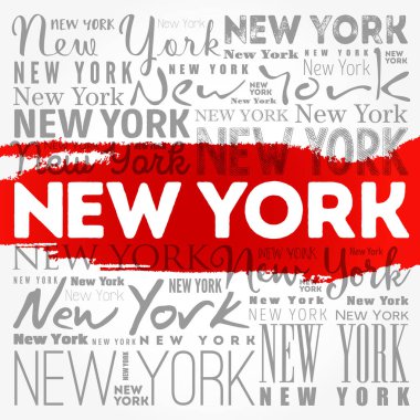 New York duvar kağıdı kelime bulutu, seyahat konsepti geçmişi