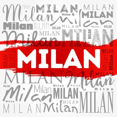 Milan duvar kağıdı kelime bulutu, seyahat konsepti geçmişi