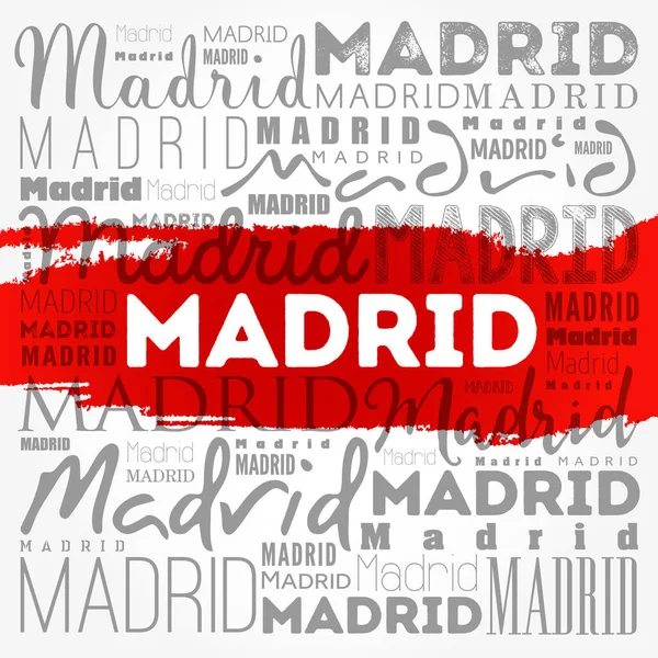 Madrid Wallpaper Parola Nube Concetto Viaggio Sfondo — Foto Stock