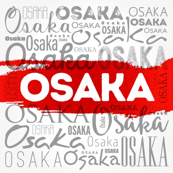 Osaka Papel Parede Nuvem Palavra Fundo Conceito Viagem — Fotografia de Stock