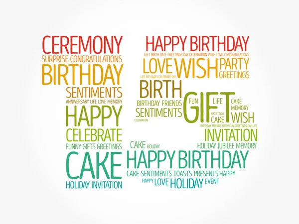 Happy 15Th Birthday Word Cloud Holiday Concept Background — Stock Photo, Image