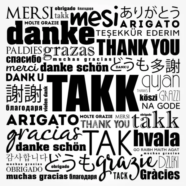 Takk Thank You Icelandic Word Cloud Different Languages — Stock Photo, Image