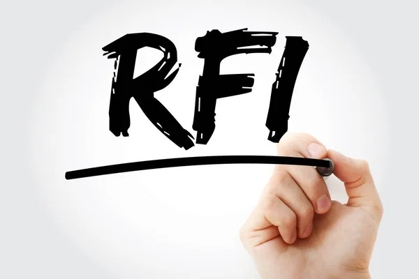 Rfi Begäran Informationsakronym Med Markör Affärsidé Bakgrund — Stockfoto