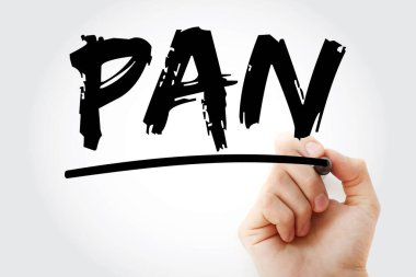 PAN - İşaretleyicili Kişisel Alan Ağı kısaltması, teknoloji kavramı arka planı