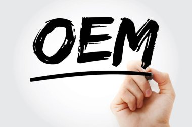OEM - Original Equipment Manufacturer acronym with marker, business concept background clipart