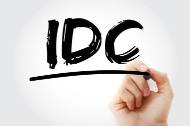 IDC - İşaretleyici, iş konsepti arka planına sahip Uluslararası Teşhis Kontrol Listesi kısaltması