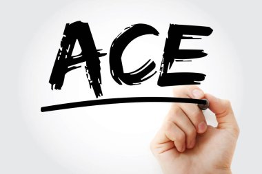 ACE - Angiotensin Enzim kısaltmasını keçeli kalemle, kavram arkaplanıyla dönüştürüyor