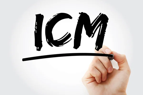 Icm International Cash Management Acronimo Con Marker Business Concept Background — Foto Stock