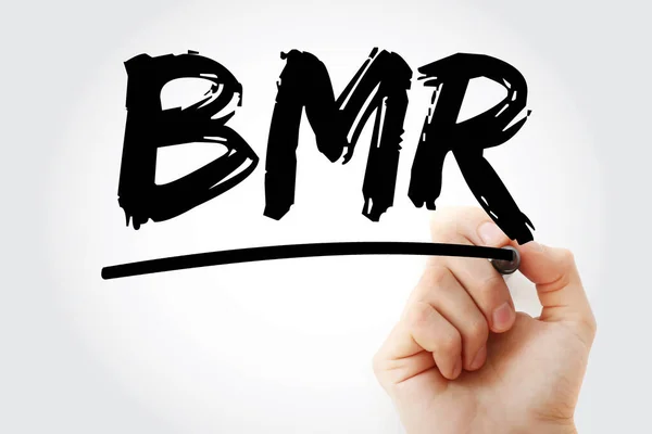 Bmr Basal Metabolic Rate Acronimo Con Marcatore Concept Background — Foto Stock