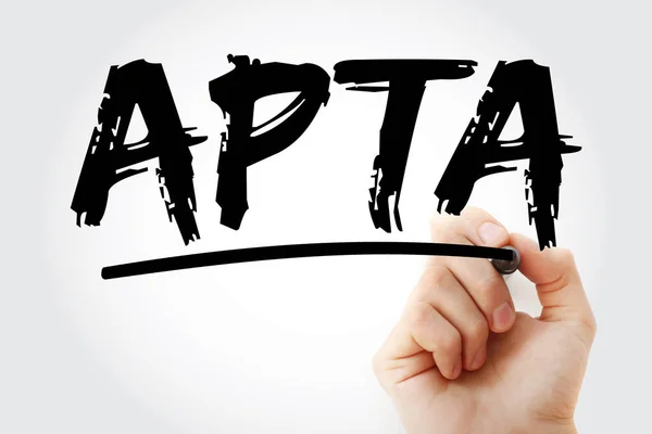 Apta Asia Pacific Trade Agreement Akronym Med Markör Affärsidé Bakgrund — Stockfoto