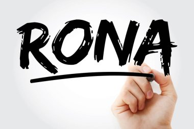 RONA - İşaretleyici, iş konsepti geçmişi ile İnternet Varlıklarına Dönüş kısaltması